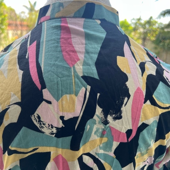 Pink and Green Bell Sleeve Resort Dress - Picture 3 of 16